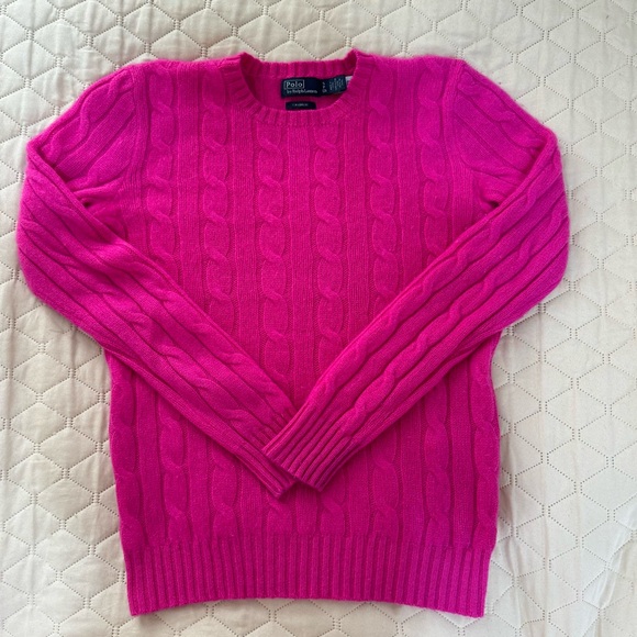 Polo by Ralph Lauren Women's Pink Cable Knit Sweater. Size S - Picture 1 of 10